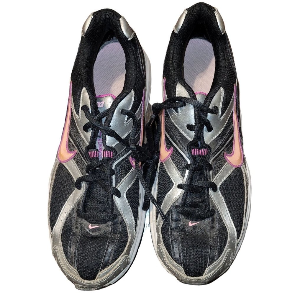 Nike Compete Run Silver Pink Black Running Shoes Women's Size 8.5